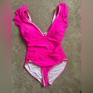 Pink Ruffled One-Piece Swimsuit